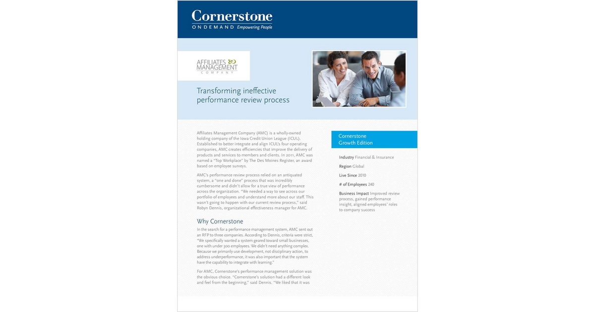 AMC Case Study: Transforming Ineffective Performance Review Process