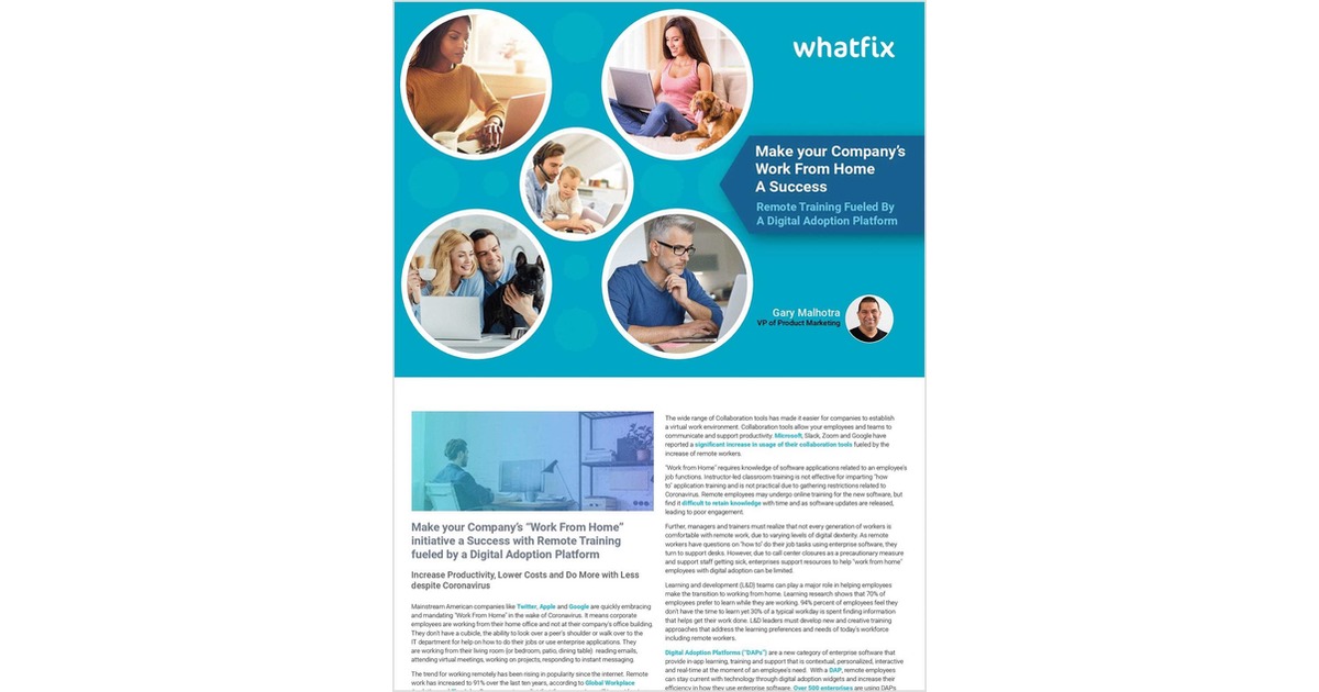 Achieve 'Work From Home' Success with Remote Training Powered by DAS