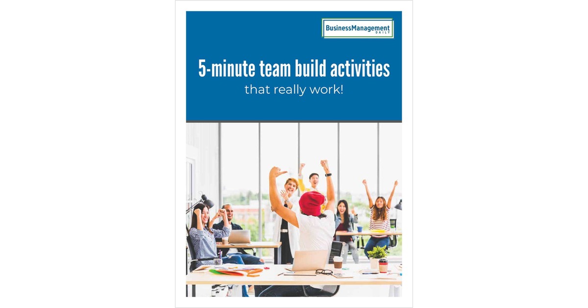 5-minute team build activities that really work!