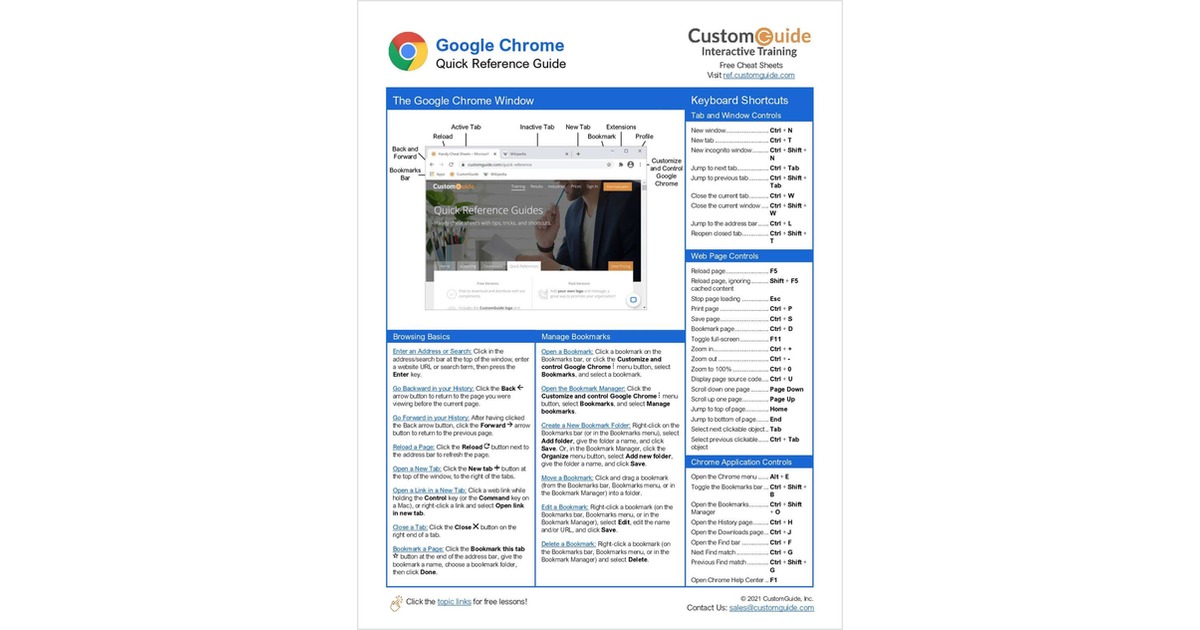 Google Chrome Quick Reference Guide
